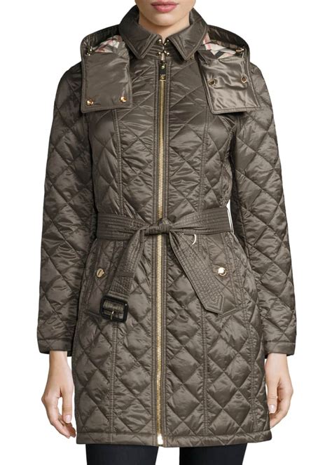 burberry baughton quilted belted parka jacket|burberry cashmere jacket.